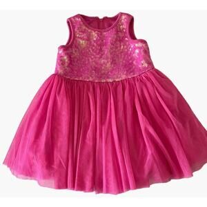 Pippa & Julie Sequin Tulle Twirl Dress Girls Size 18-24 months Stretch knit Good